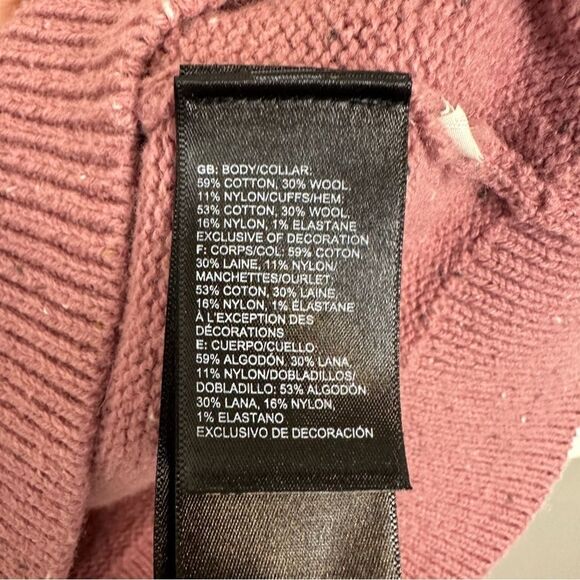 The North Face Crewneck Wool Pullover Sweatshirt Sweater Medium Pink Warm Thick - Picture 4 of 5